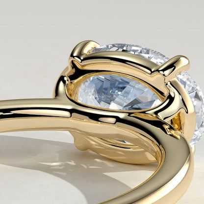 East West Oval Solitaire Lab Grown Diamond Engagement Ring