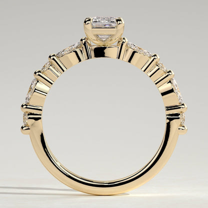 Emerald Pave Lab Grown Diamond Engagement Ring