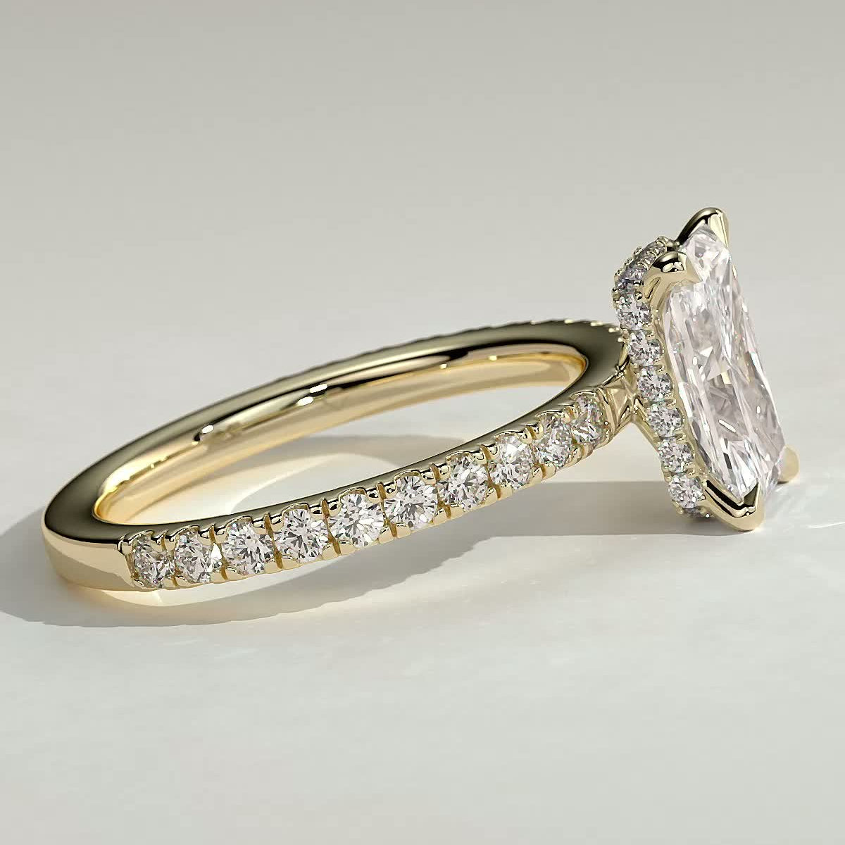 Radiant Pave Lab Grown Diamond Engagement Ring