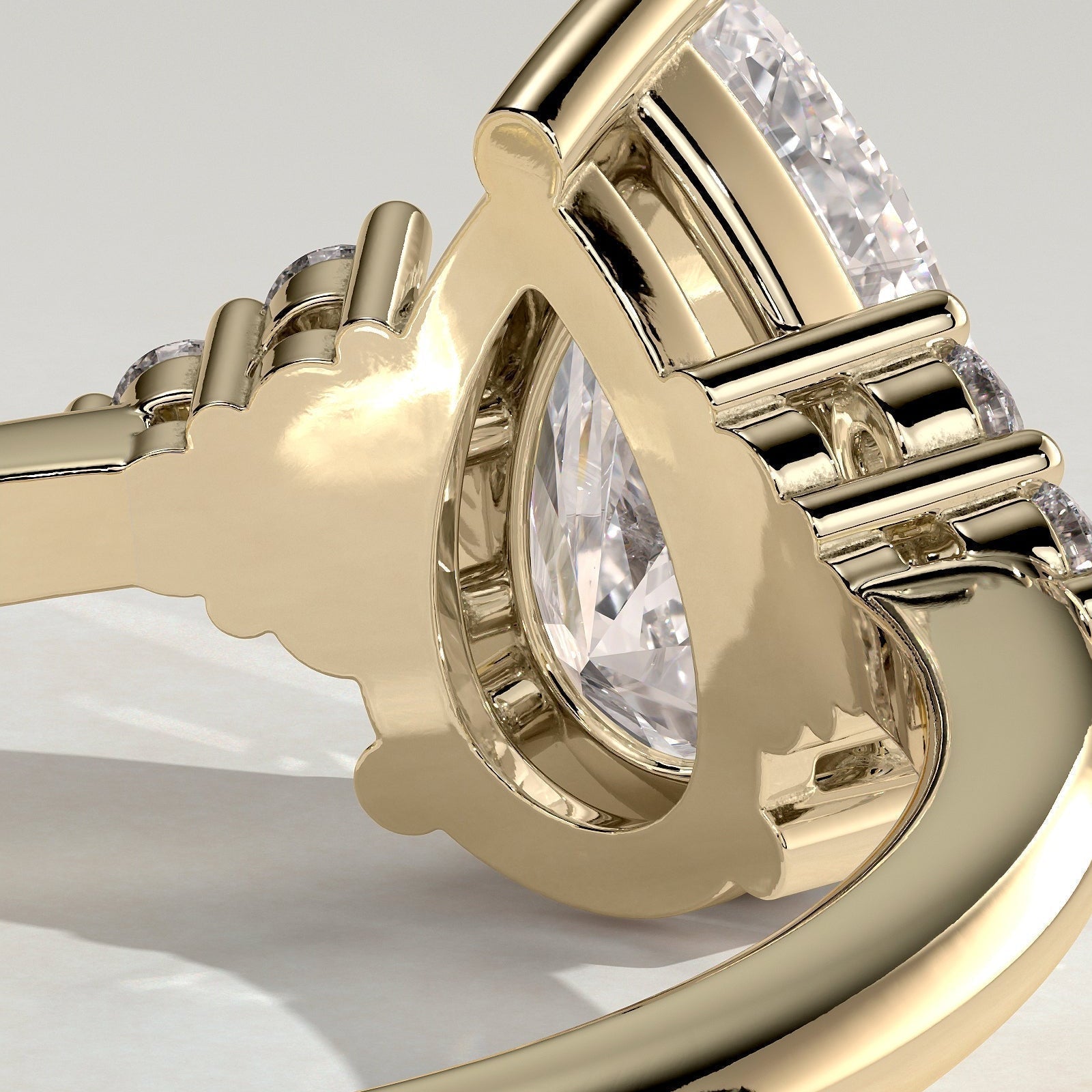Pear Cluster Lab Grown Diamond Engagement Ring