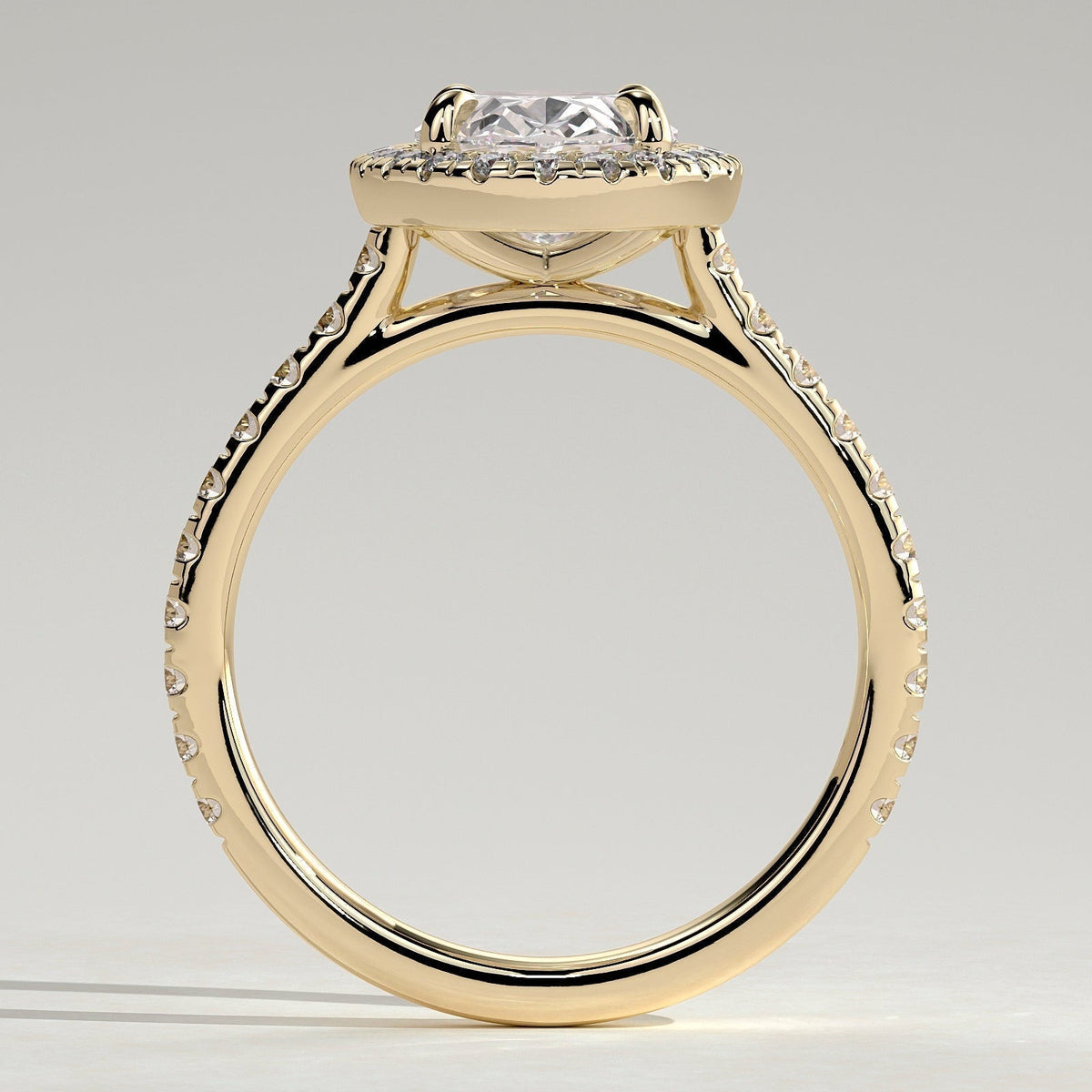 Oval Halo & Pave Lab Grown Diamond Engagement Ring