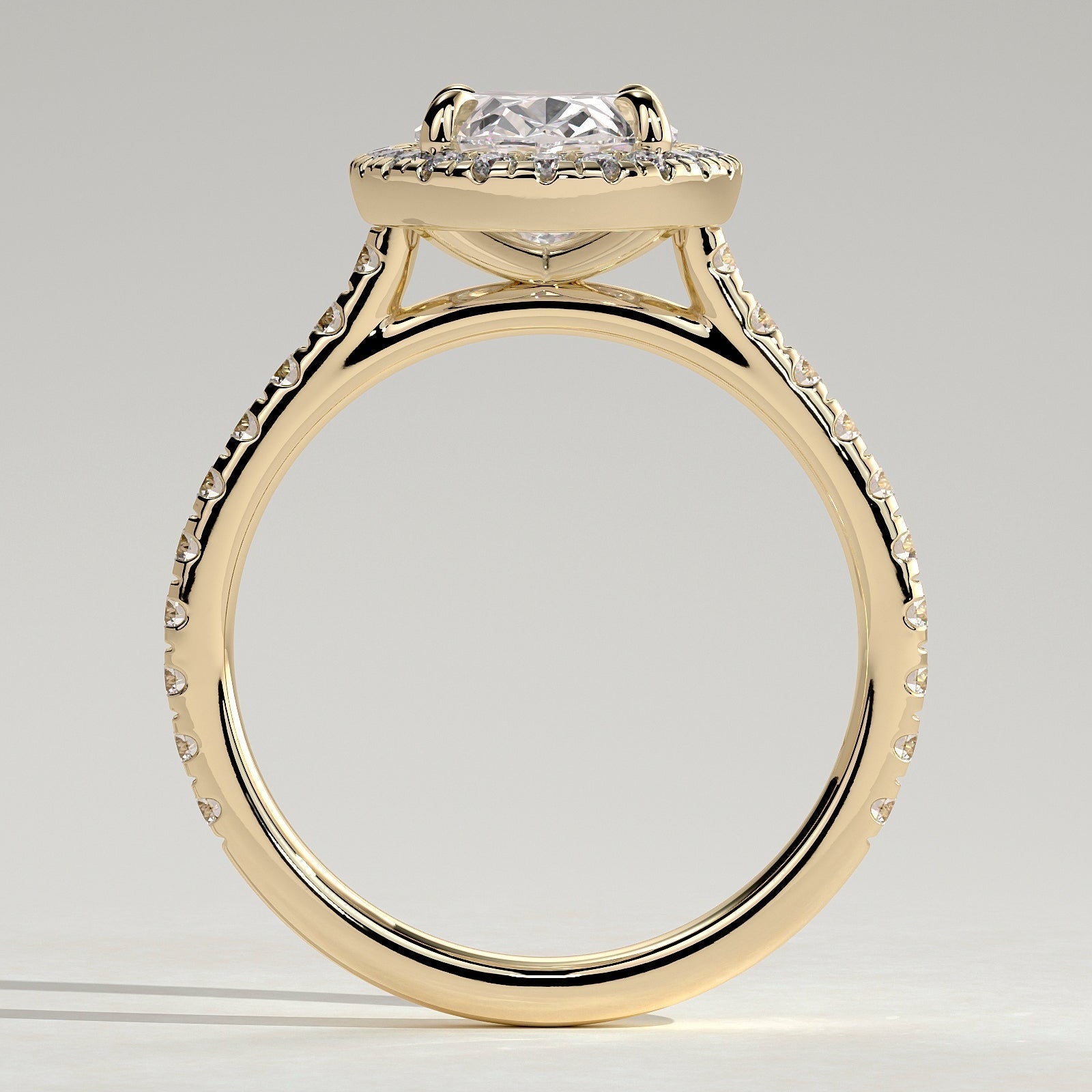 Oval Halo & Pave Lab Grown Diamond Engagement Ring