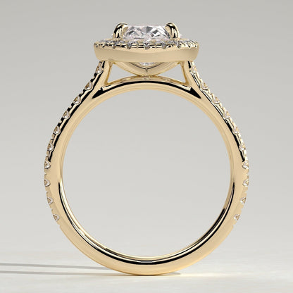 Oval Halo & Pave Lab Grown Diamond Engagement Ring