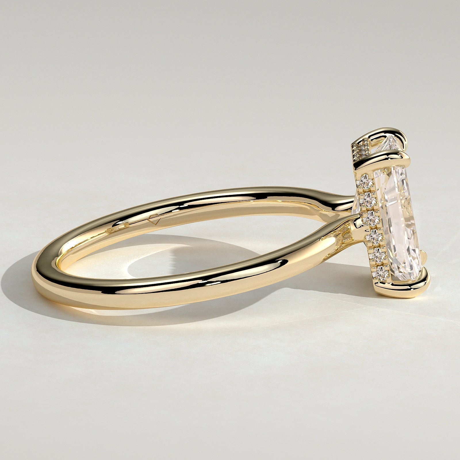 Radiant Hidden Halo Lab Grown Diamond Engagement Ring