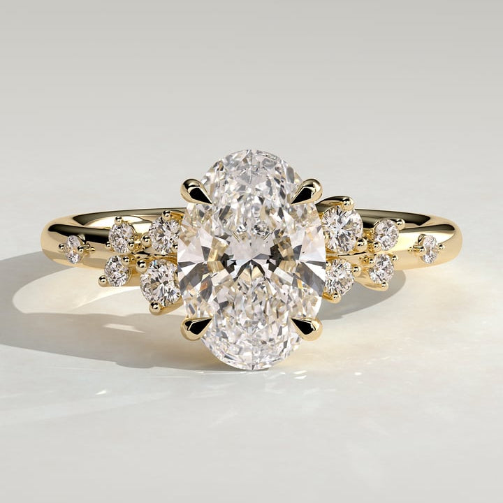 Oval Cluster Lab Grown Diamond Engagement Ring