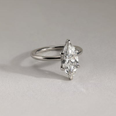 Marquise Hidden Halo Lab Grown Diamond Engagement Ring