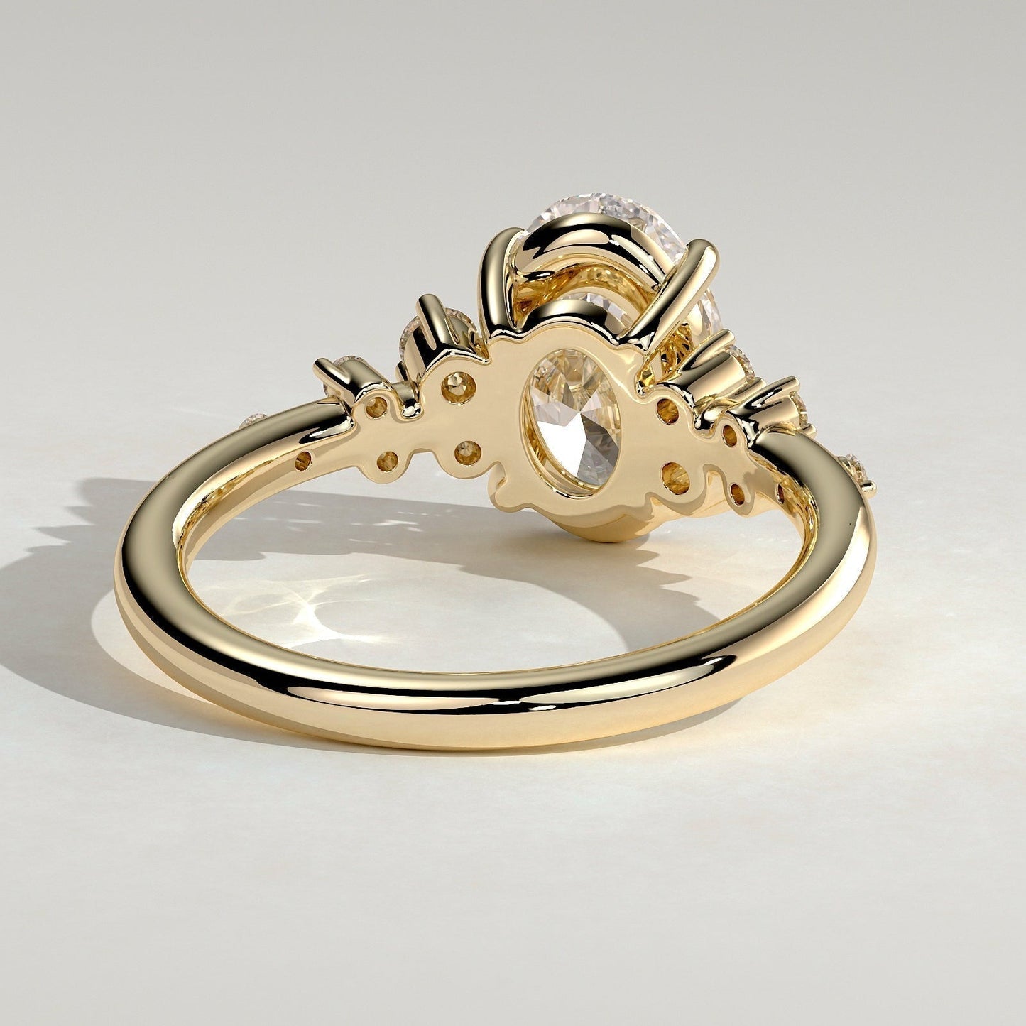 Oval Cluster Lab Grown Diamond Engagement Ring