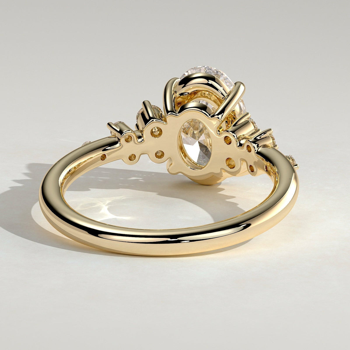 Oval Cluster Lab Grown Diamond Engagement Ring