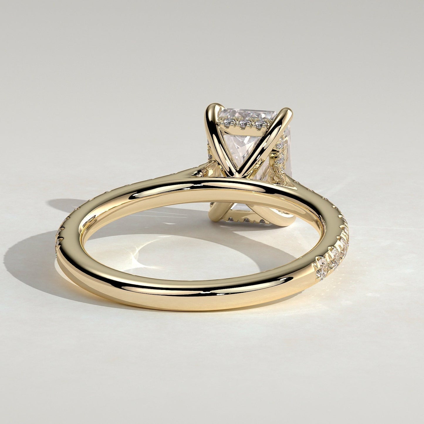 Emerald Pave Lab Grown Diamond Engagement Ring