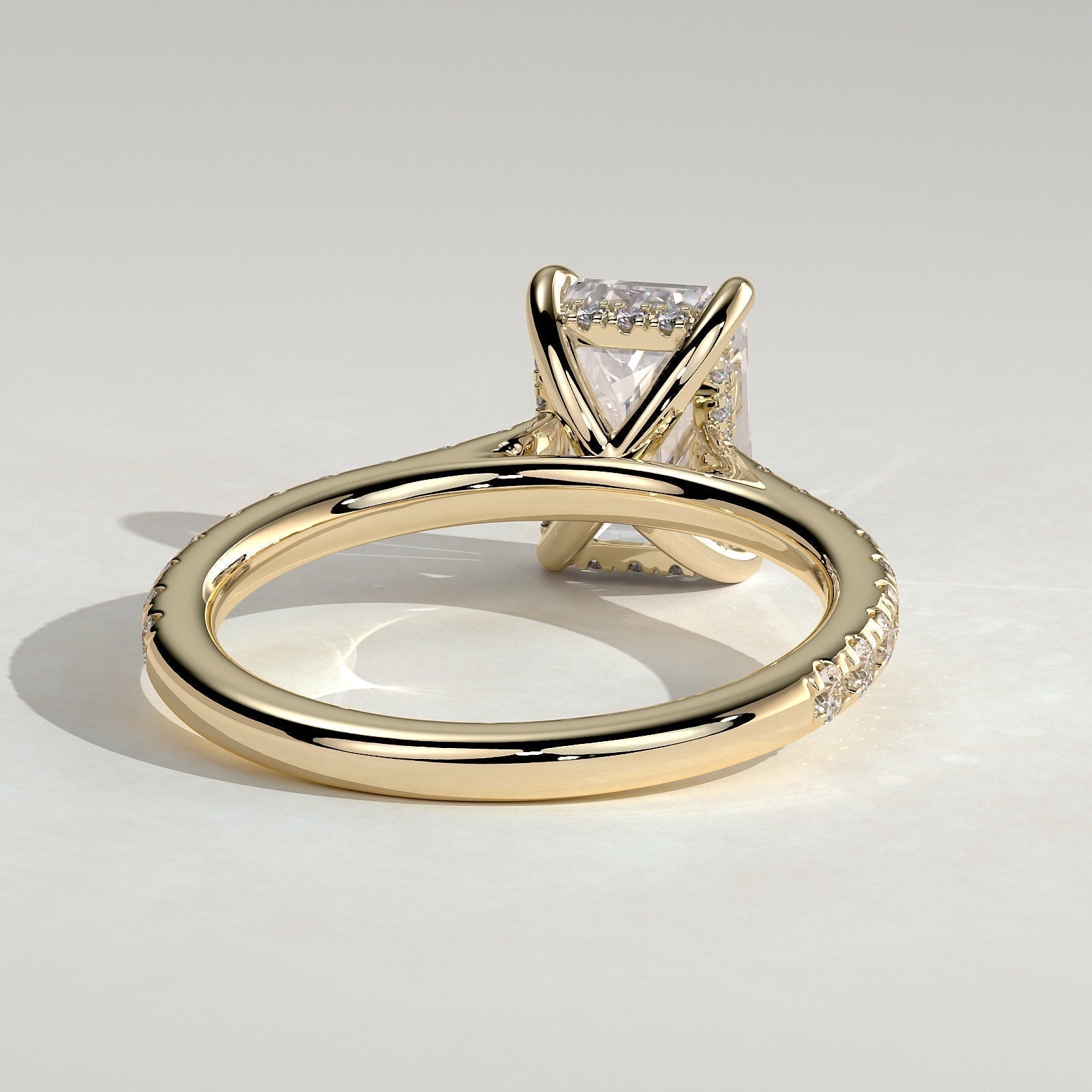 Emerald Pave Lab Grown Diamond Engagement Ring