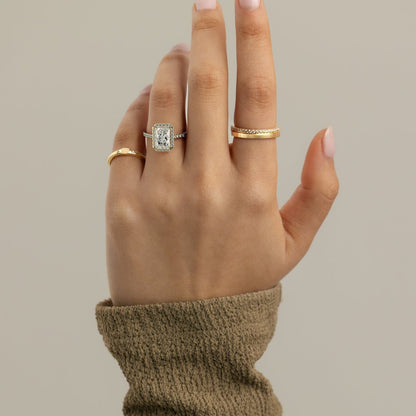 Radiant Halo & Pave Lab Grown Diamond Engagement Ring