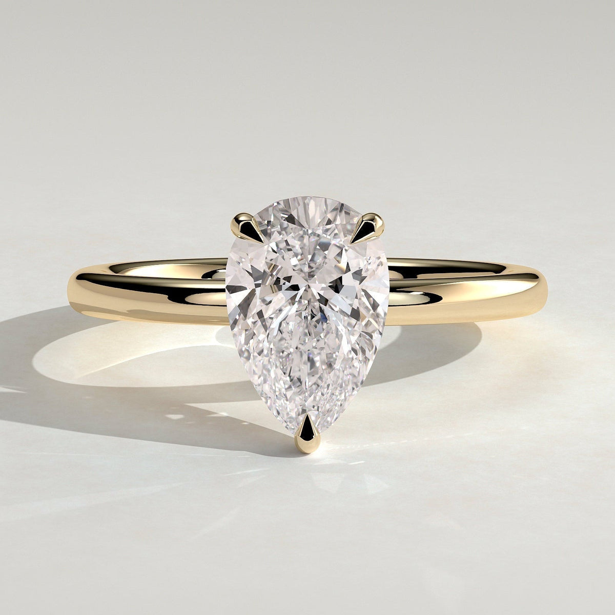 Pear Solitaire Lab Grown Diamond Engagement Ring
