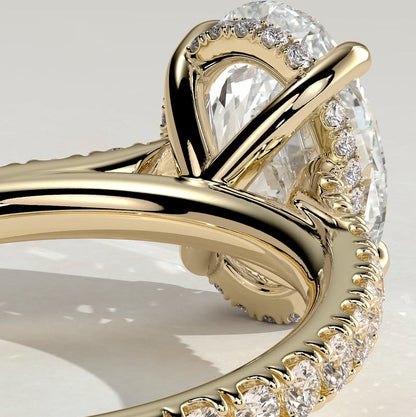Oval Pave Lab Grown Diamond Engagement Ring