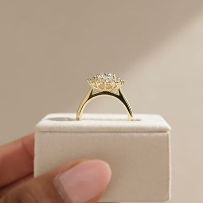 Oval Halo Lab Grown Diamond Engagement Ring