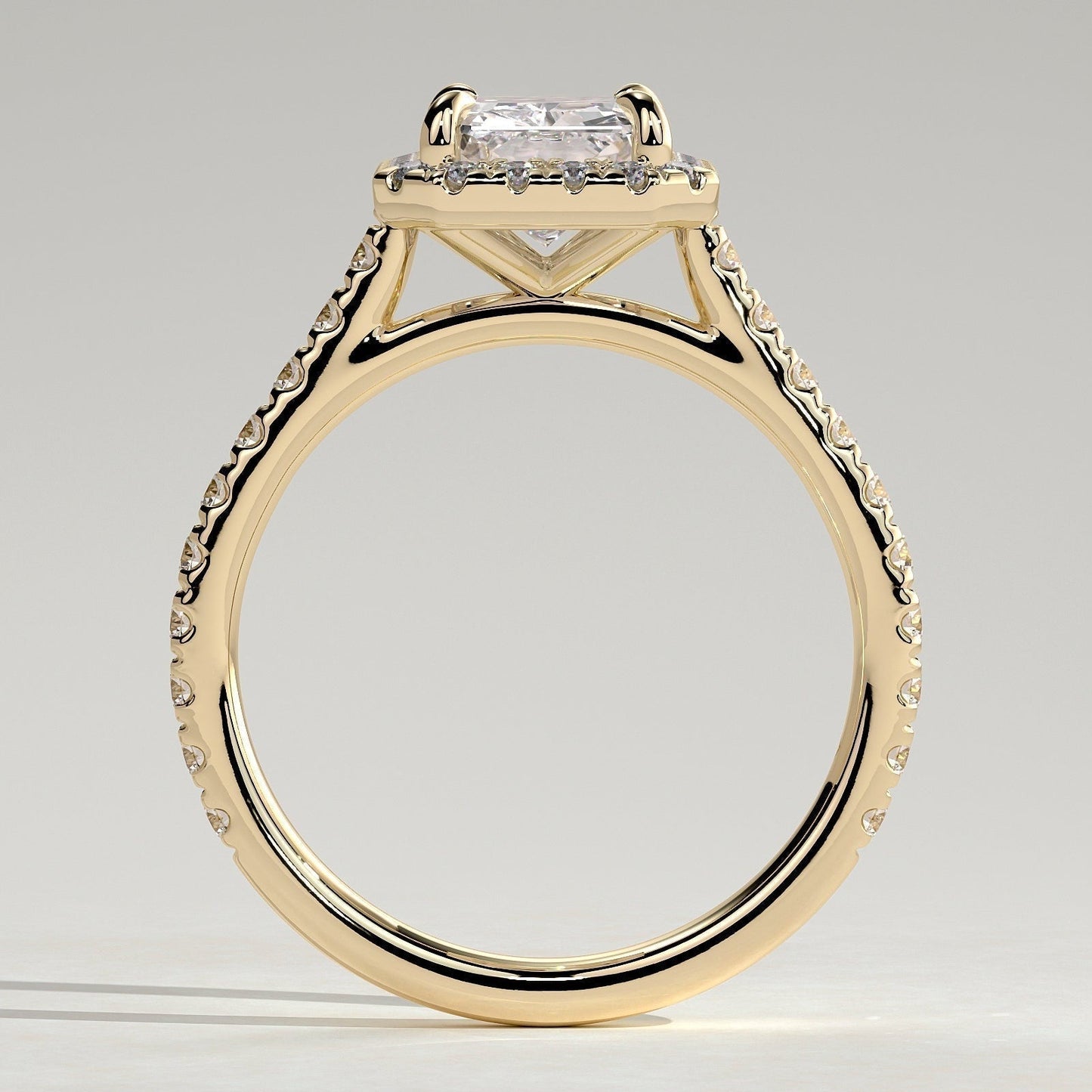 Radiant Halo & Pave Lab Grown Diamond Engagement Ring