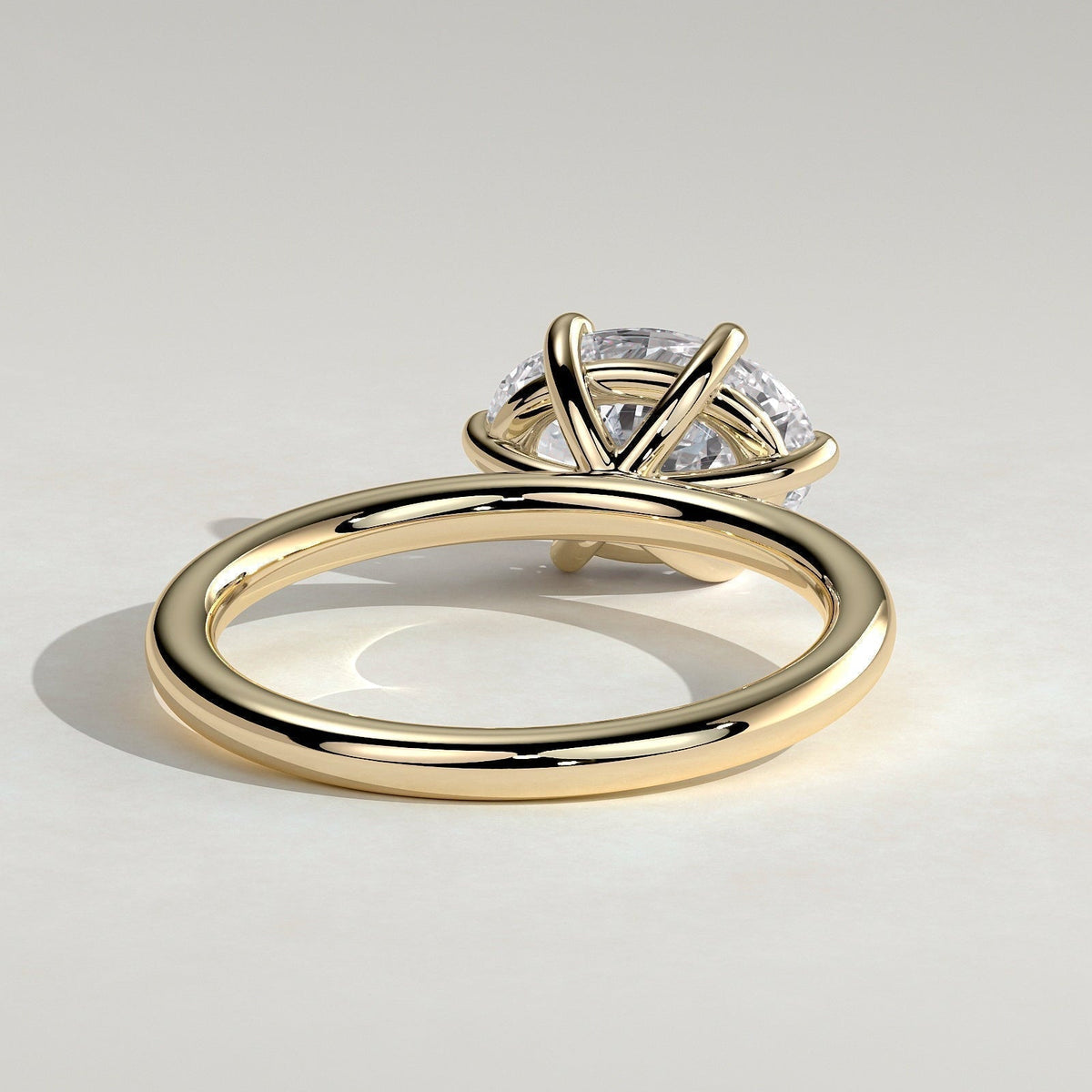 East West Oval Solitaire Lab Grown Diamond Engagement Ring