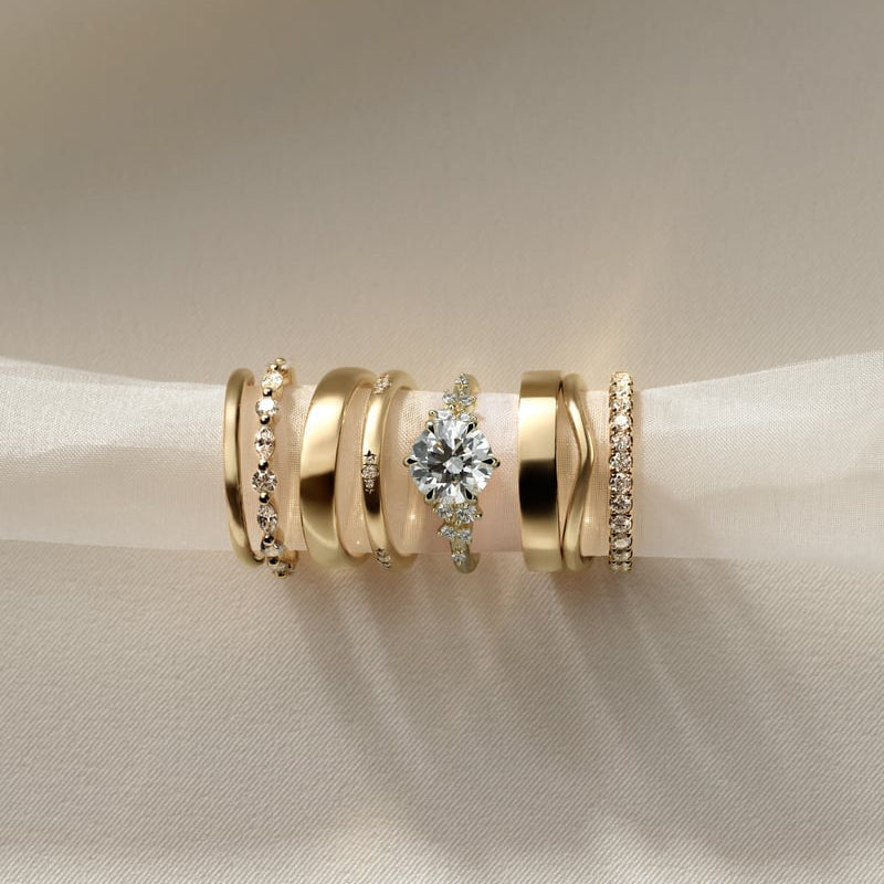 Round Cluster Lab Grown Diamond Engagement Ring