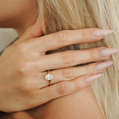 2.30 CT Oval Hidden Halo Lab Grown Diamond Engagement Ring