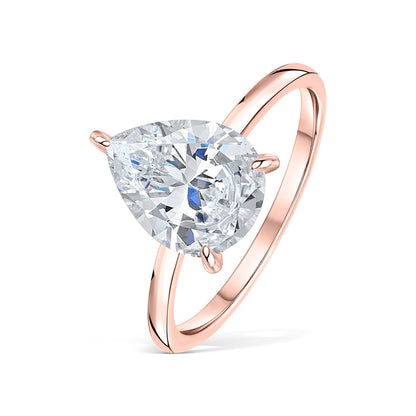 3 CT Pear Hidden Halo Moissanite Engagement Ring