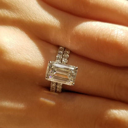 3 CT Emerald Pave Lab Grown Diamond Engagement Ring