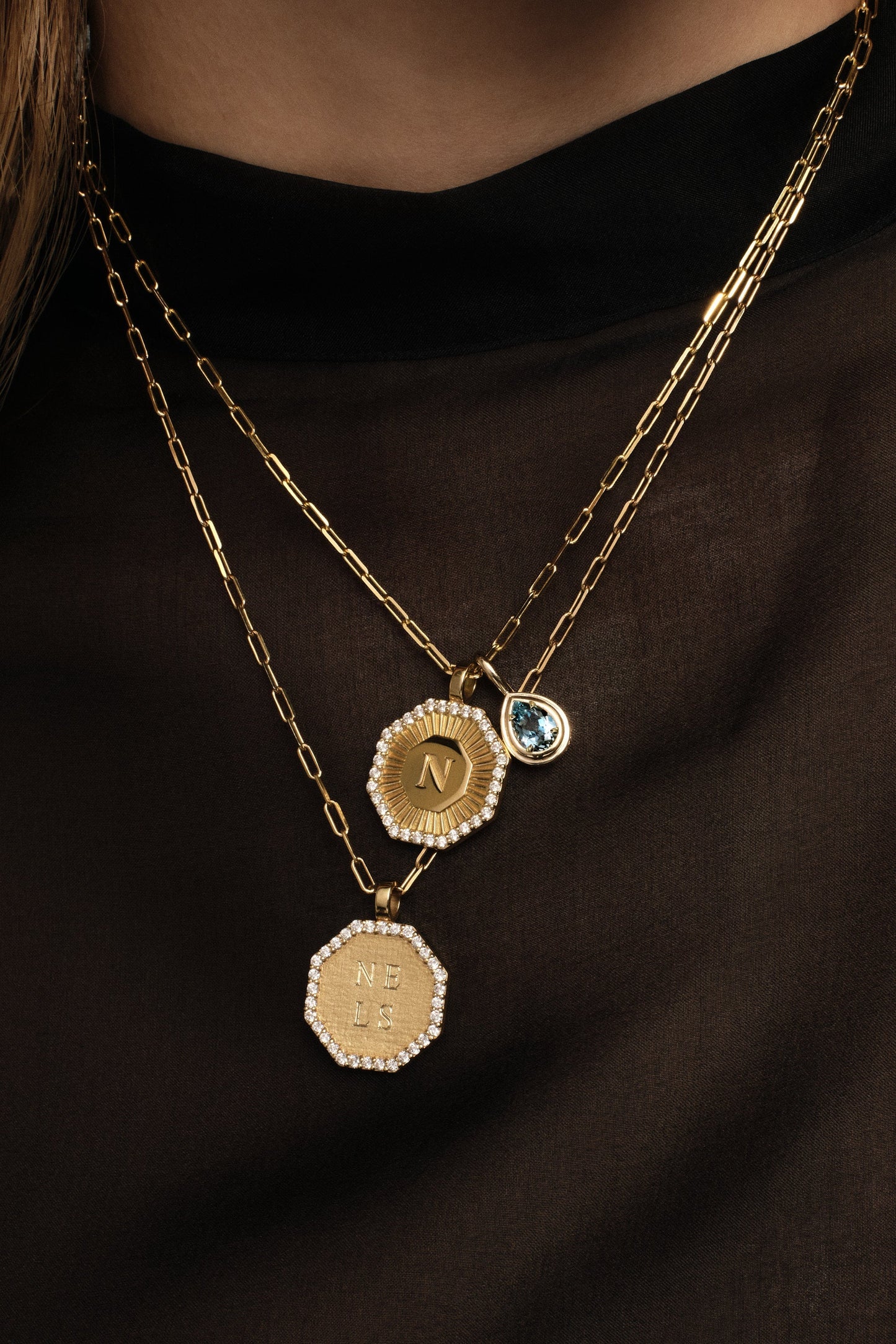 Roma Pear Gemstone Pendant | Silver