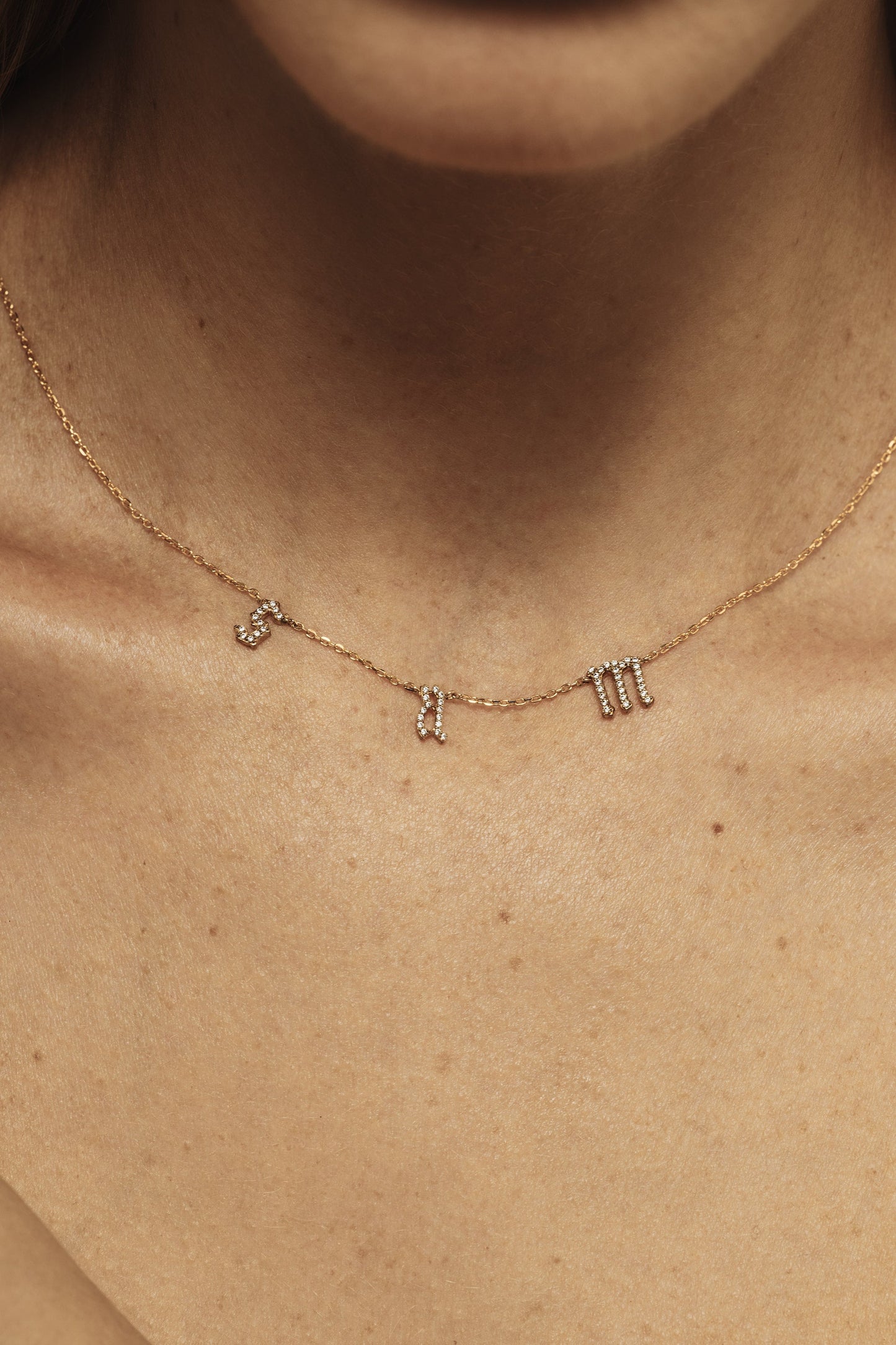 Moissanite Gothic Letter Necklace | 925 Sterling Silver