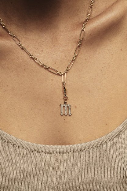 Large Moissanite Gothic Letter Pendant | 925 Sterling Silver