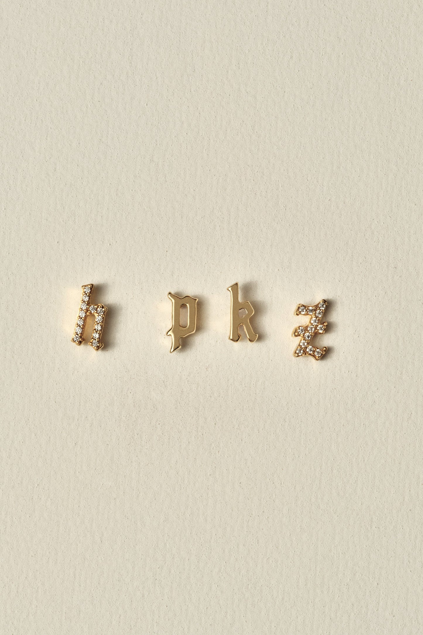 Moissanite Gothic Letter Stud | 925 Sterling Silver