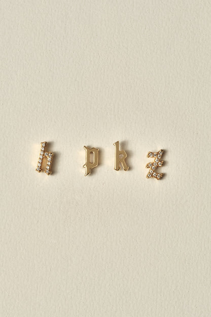 Gothic Letter Stud | 925 Sterling Silver