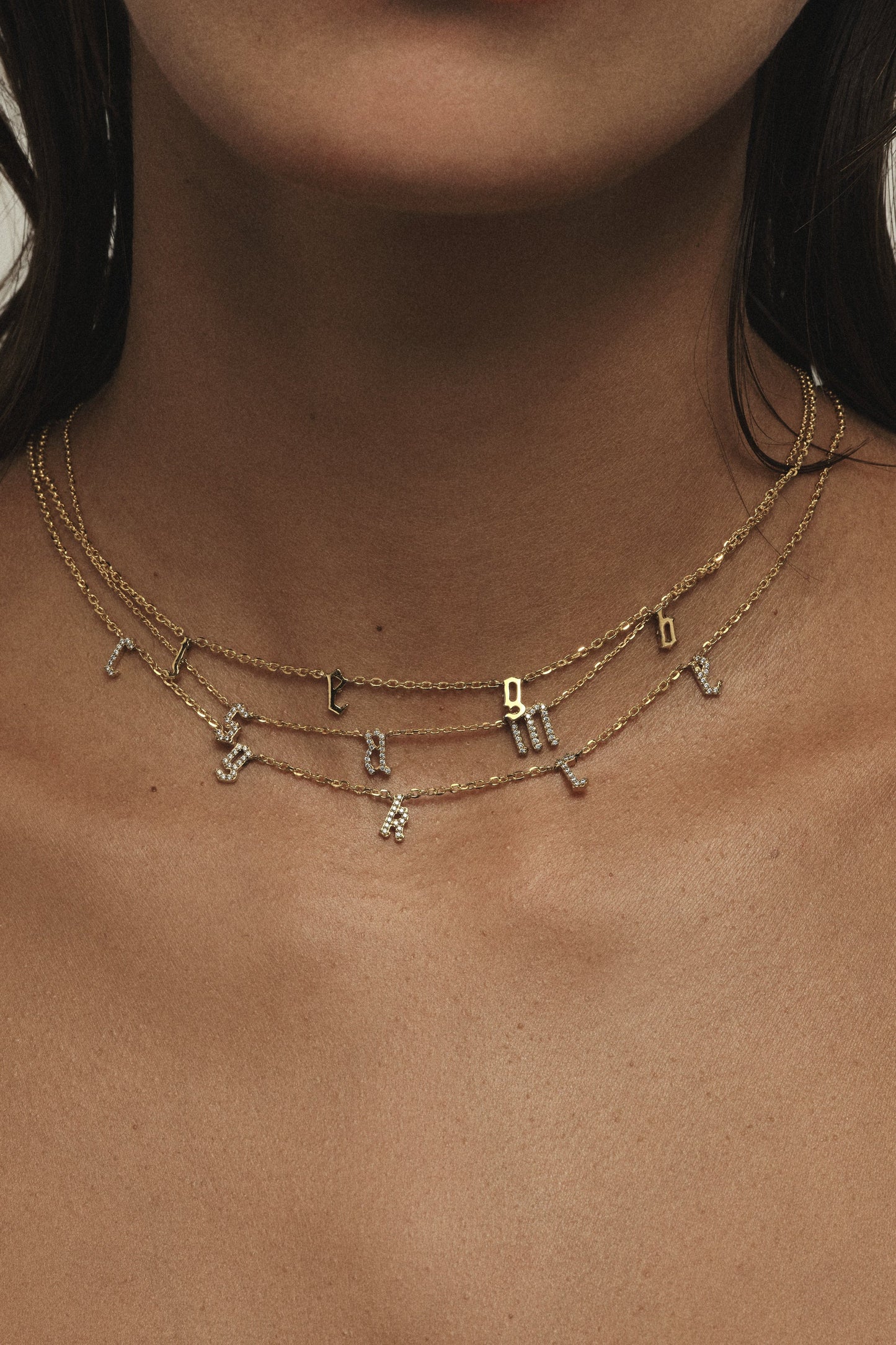 Gothic Letter Necklace | 925 Sterling Silver