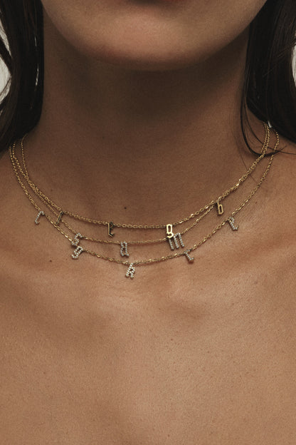 Moissanite Gothic Letter Necklace | 925 Sterling Silver
