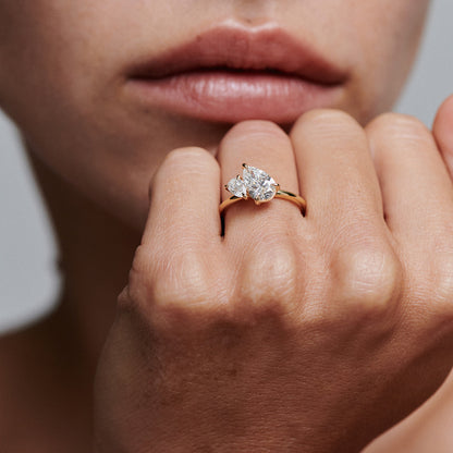 1.5 TCW Pear Two Stone Lab Grown Diamond Engagement Ring