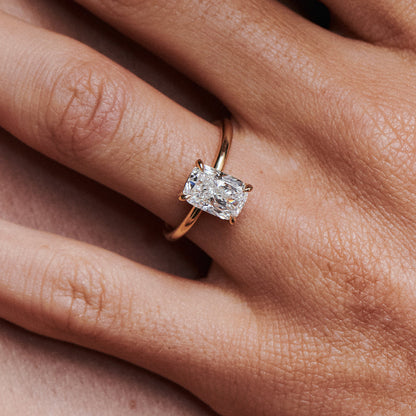 1.5 CT Elongated Cushion Solitaire Lab Grown Diamond Engagement Ring