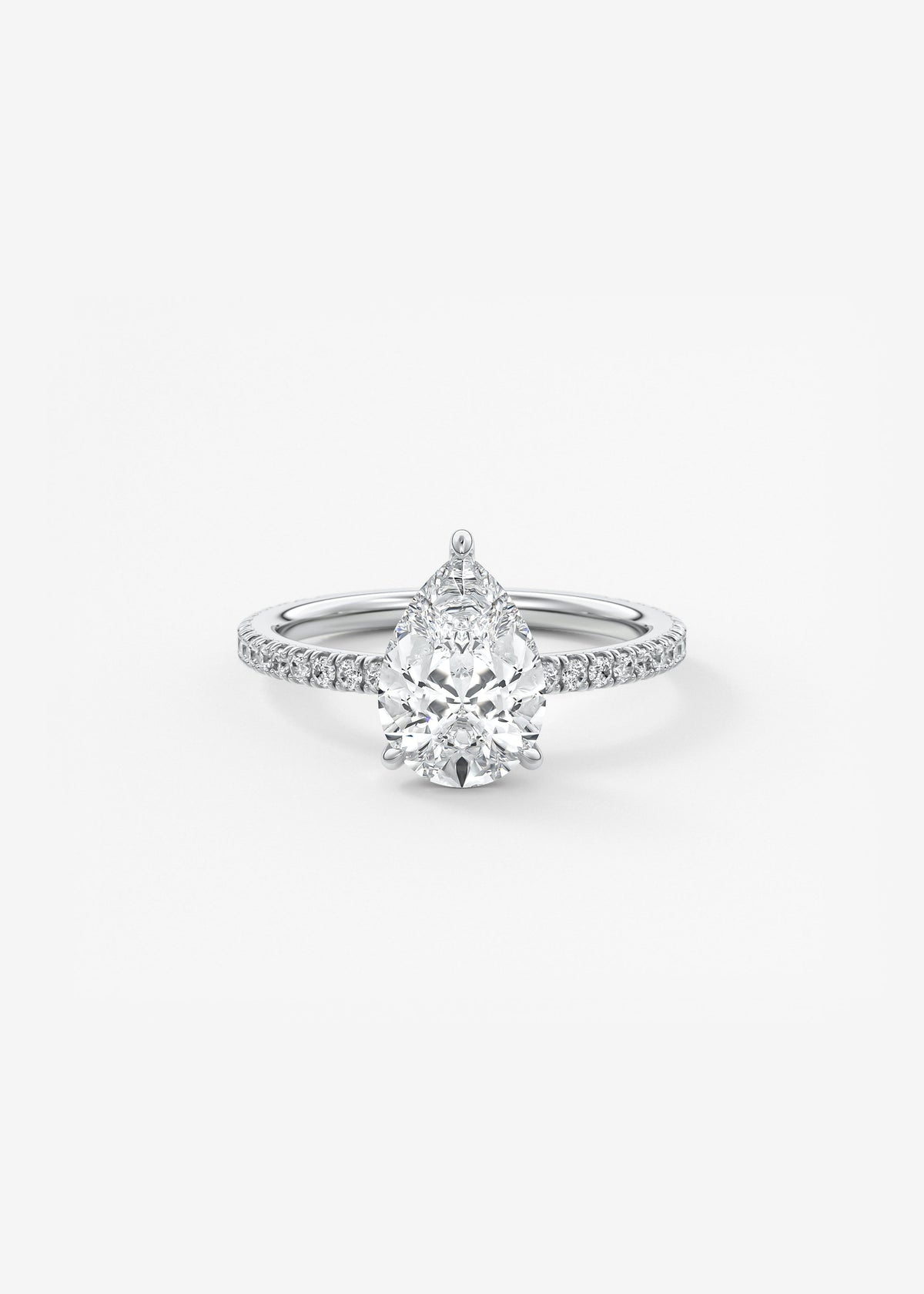 Pear Pave Lab Grown Diamond Engagement Ring