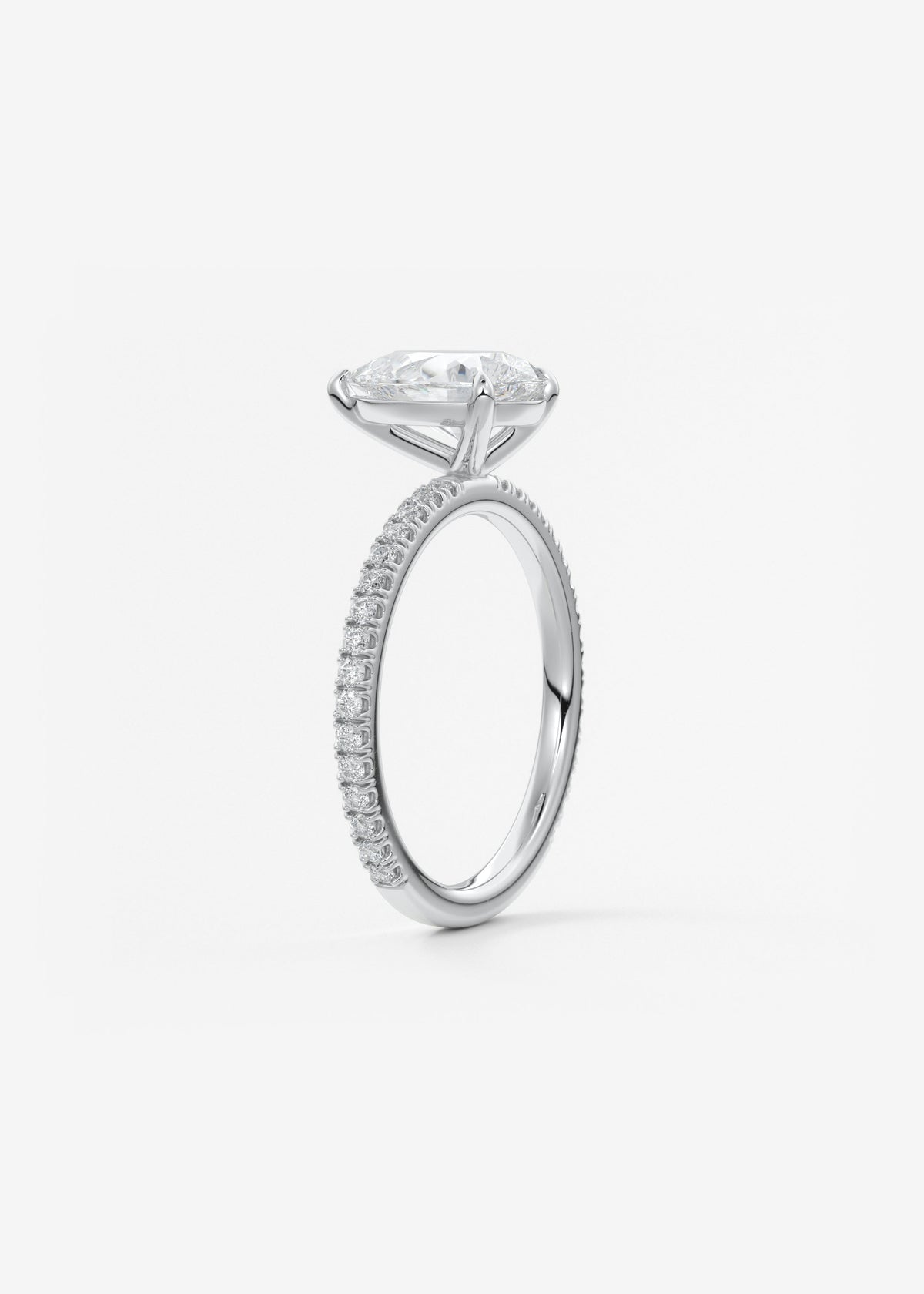 Pear Pave Lab Grown Diamond Engagement Ring