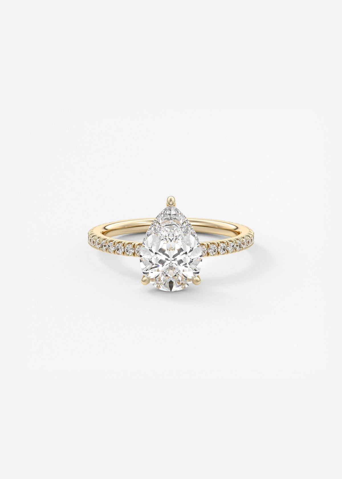 Pear Pave Lab Grown Diamond Engagement Ring