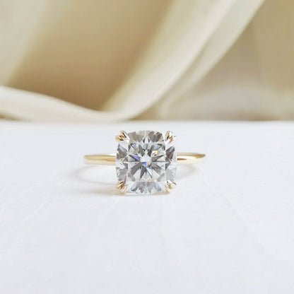 1.6 CT Cushion Solitaire Lab Grown Diamond Engagement Ring