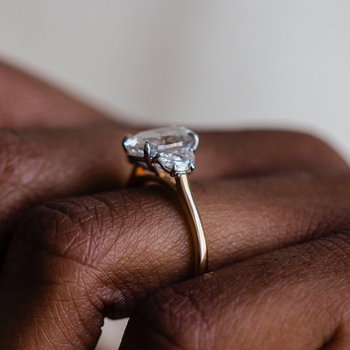 2.2 CT Oval Three Stone Lab Grown Diamond Engagement Ring
