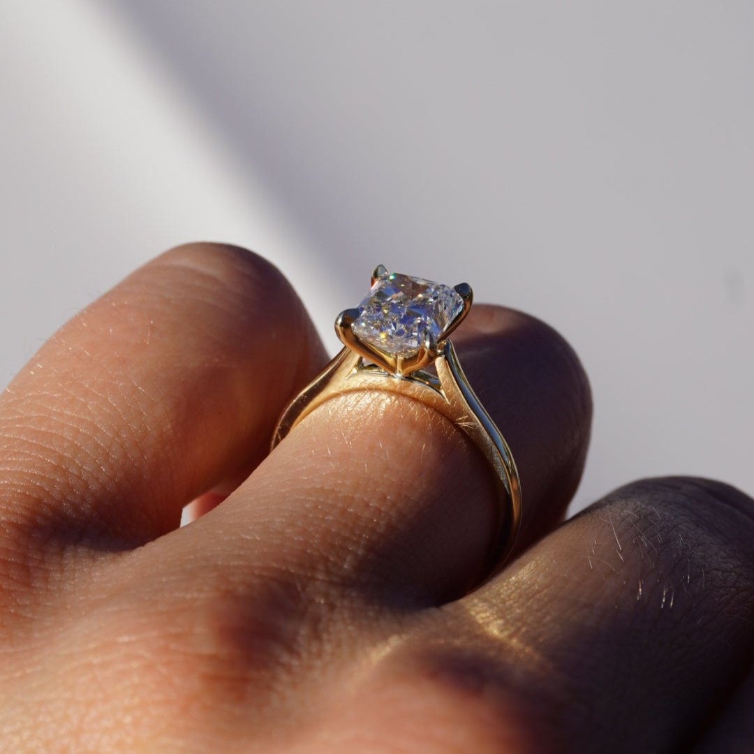 2.60 CT Radiant Solitaire Lab Grown Diamond Engagement Ring