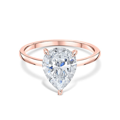 3 CT Pear Hidden Halo Moissanite Engagement Ring
