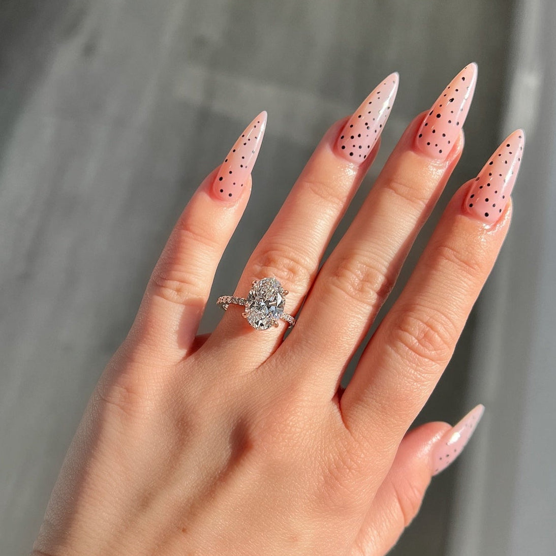 3.50 CT Oval Pave Lab Grown Diamond Engagement Ring