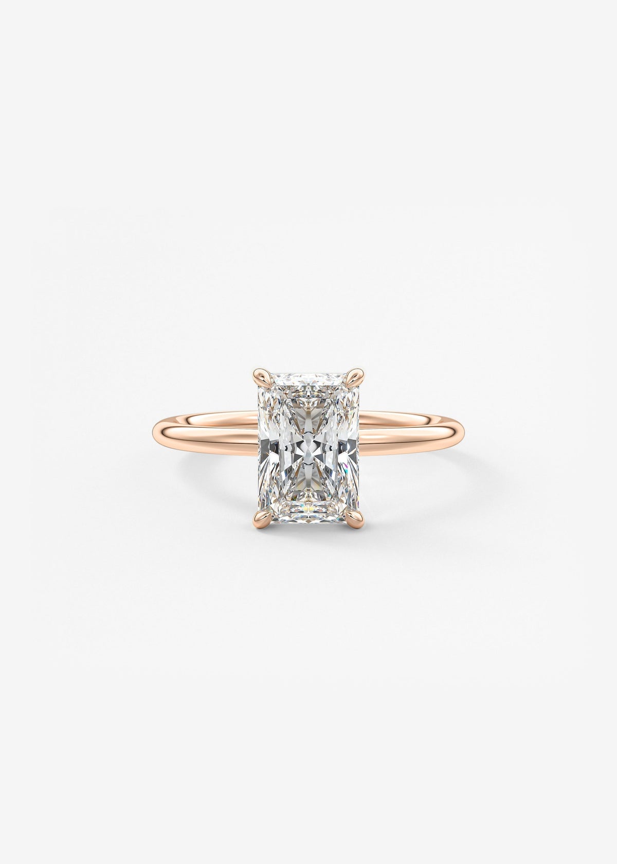 Radiant Hidden Halo Lab Grown Diamond Engagement Ring