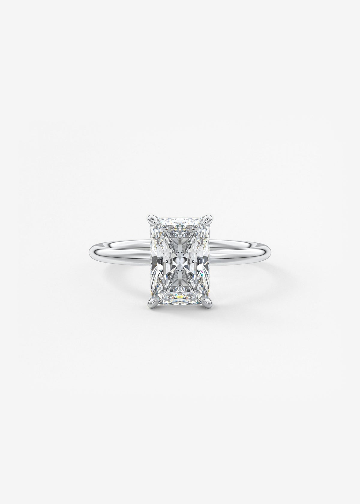 Radiant Hidden Halo Lab Grown Diamond Engagement Ring