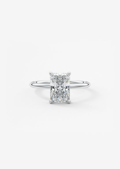 Radiant Hidden Halo Lab Grown Diamond Engagement Ring