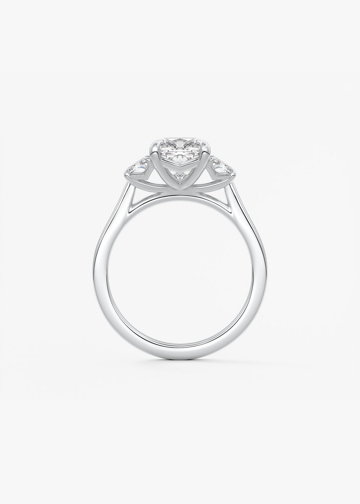 Cushion Three Stone Lab Grown Diamond Engagement Ring
