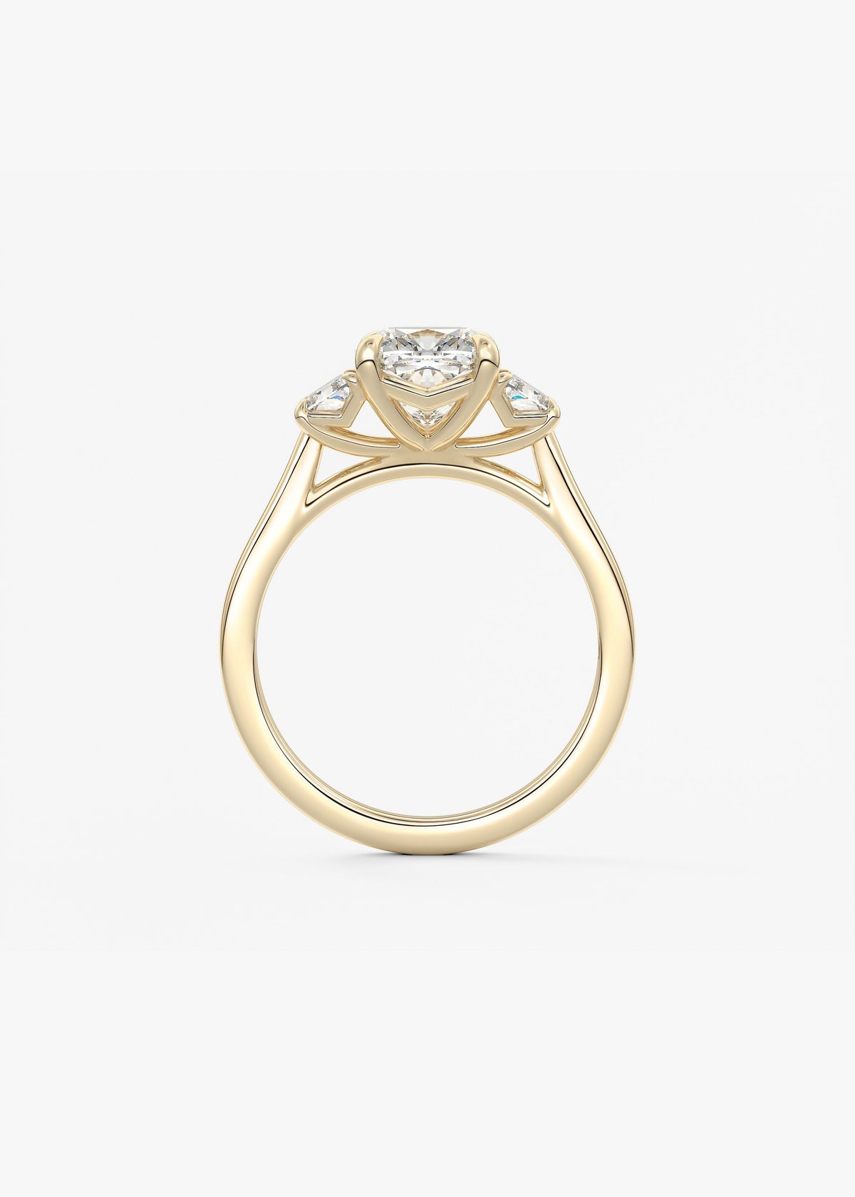 Cushion Three Stone Lab Grown Diamond Engagement Ring