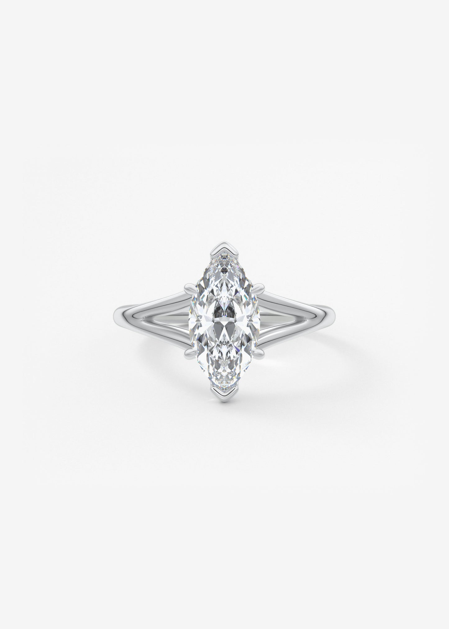 Marquise Split Shank Lab Grown Diamond Engagement Ring