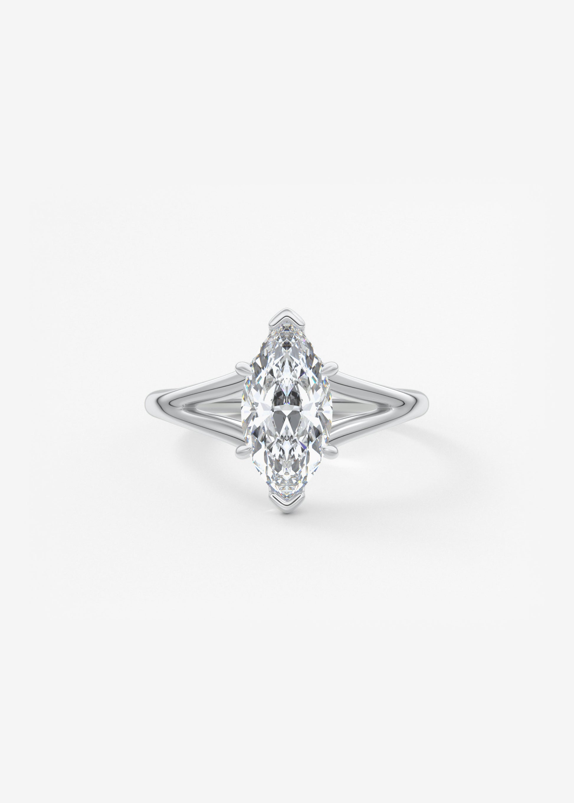 Marquise Split Shank Lab Grown Diamond Engagement Ring