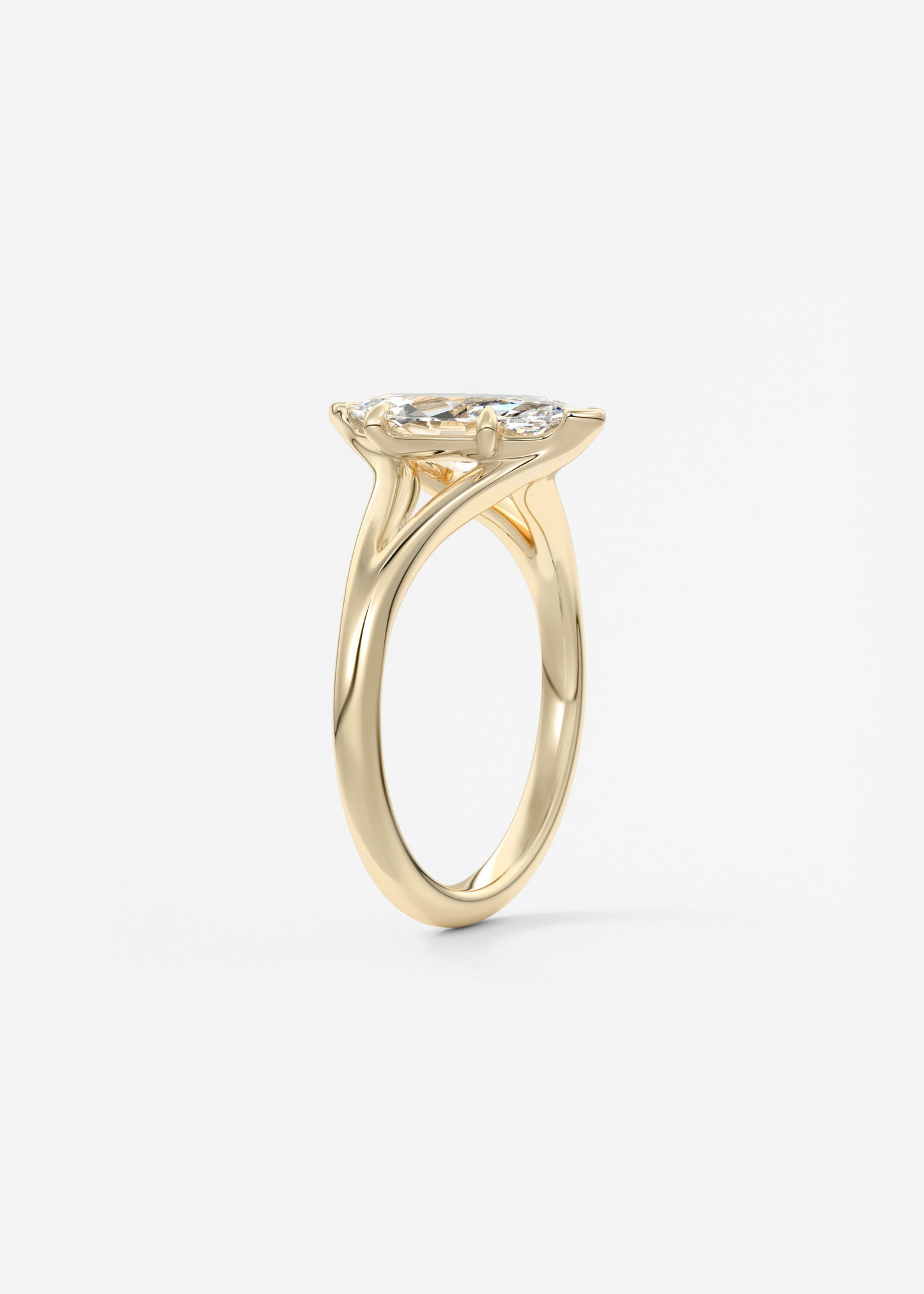 Marquise Split Shank Lab Grown Diamond Engagement Ring