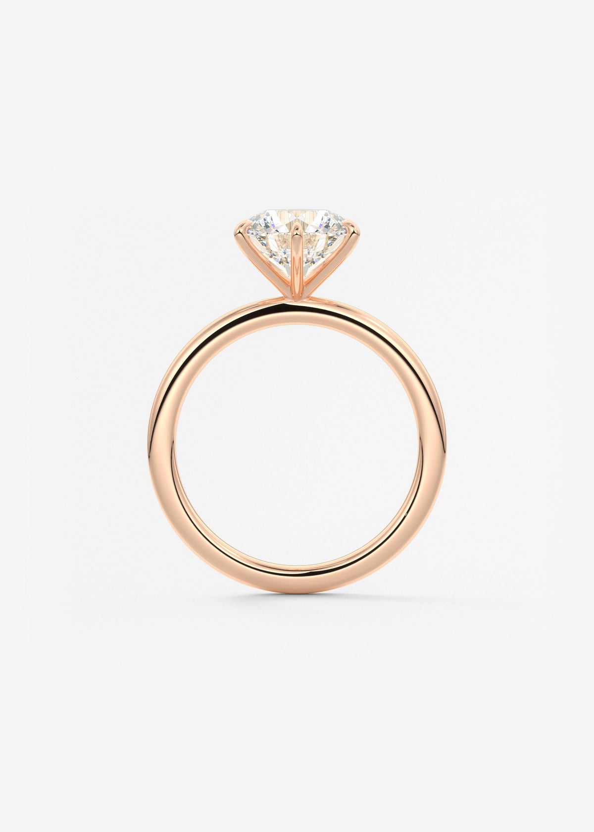 Round Solitaire Lab Grown Diamond Engagement Ring